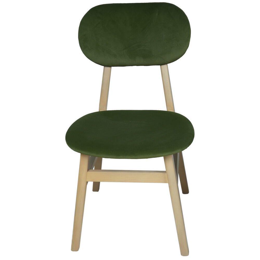 Dark Slate Gray Brighten Pale Oak UPHOLSTERED DINING CHAIR – DARK GREEN PAD - BER107G