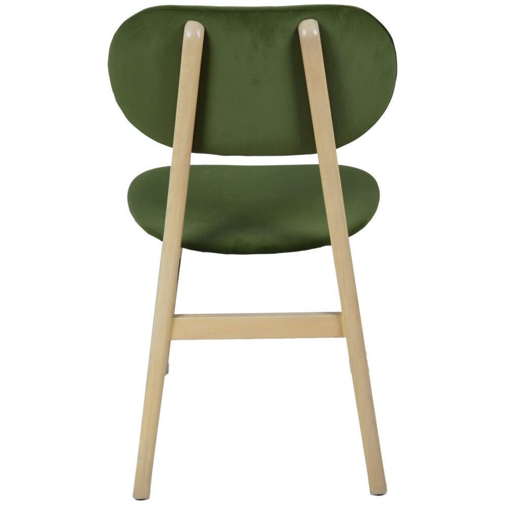 Dark Olive Green Brighten Pale Oak UPHOLSTERED DINING CHAIR – DARK GREEN PAD - BER107G