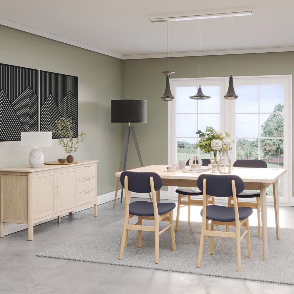 Dark Gray Brighten Pale Oak UPHOLSTERED DINING CHAIR – DARK GREY PAD - BER107D