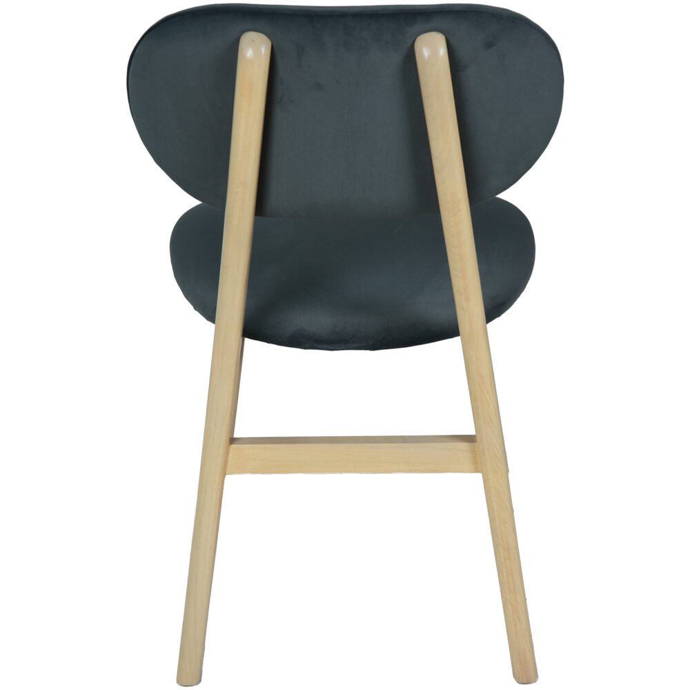 Dark Slate Gray Brighten Pale Oak UPHOLSTERED DINING CHAIR – DARK GREY PAD - BER107D