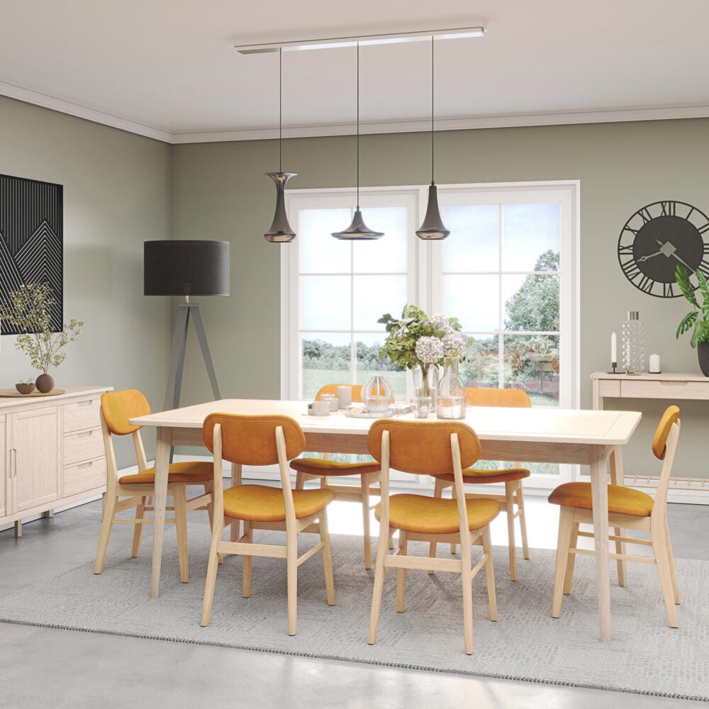 Gray Brighten Pale Oak UPHOLSTERED DINING CHAIR – MUSTARD PAD - BER107M