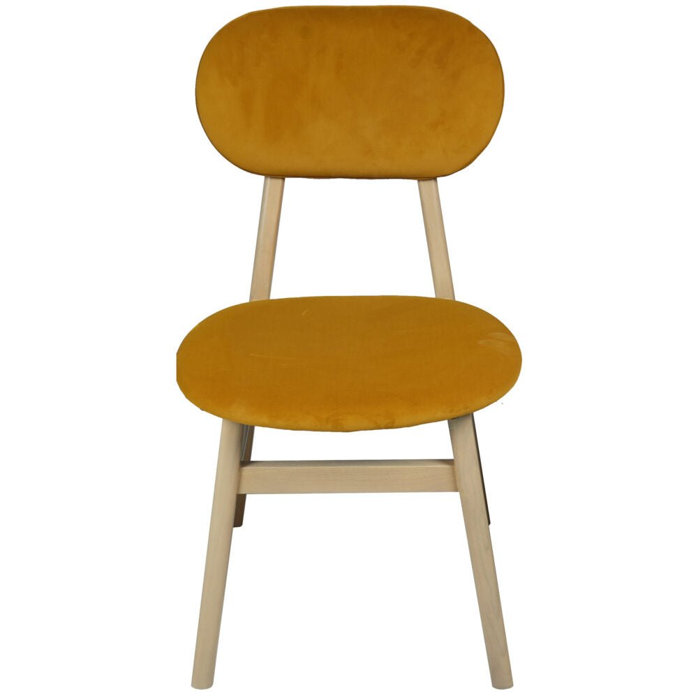 Dark Goldenrod Brighten Pale Oak UPHOLSTERED DINING CHAIR – MUSTARD PAD - BER107M