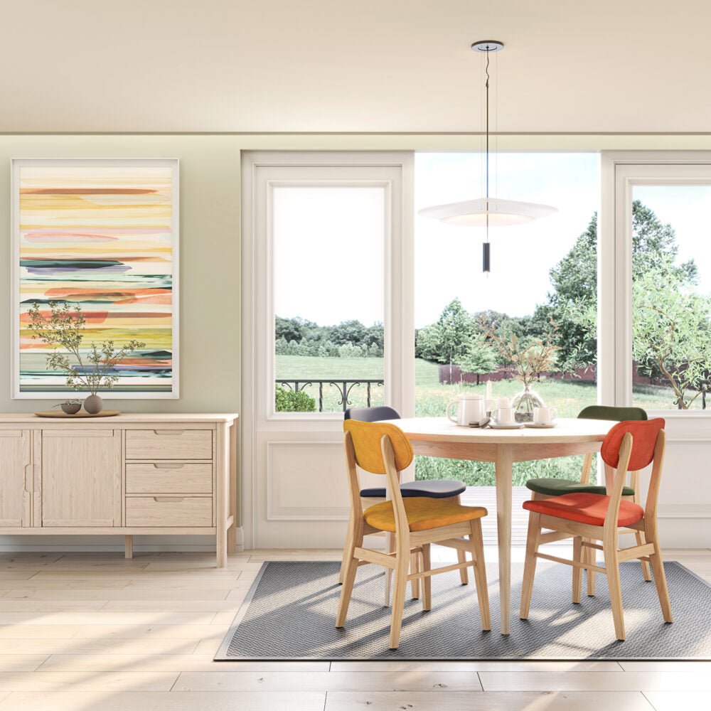 Light Gray Brighten Pale Oak UPHOLSTERED DINING CHAIR – MUSTARD PAD - BER107M