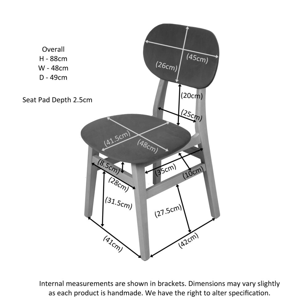Dim Gray Brighten Pale Oak UPHOLSTERED DINING CHAIR – MUSTARD PAD - BER107M