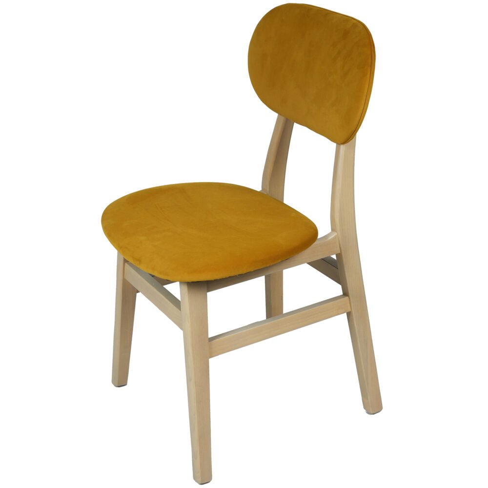 Sienna Brighten Pale Oak UPHOLSTERED DINING CHAIR – MUSTARD PAD - BER107M