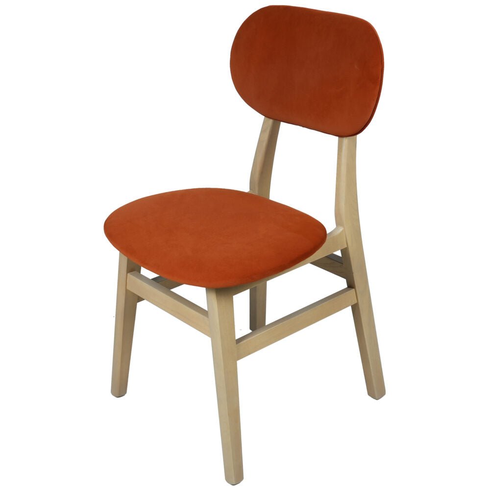 Saddle Brown Brighten Pale Oak UPHOLSTERED DINING CHAIR – RUST PAD - BER107R