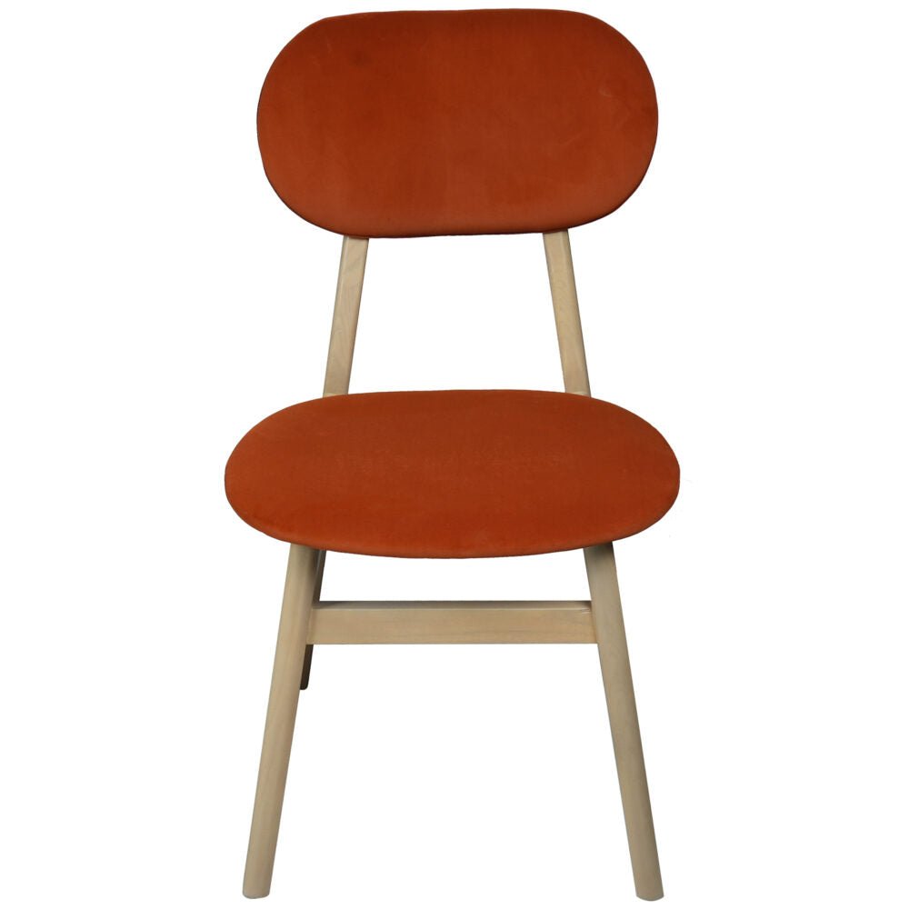 Saddle Brown Brighten Pale Oak UPHOLSTERED DINING CHAIR – RUST PAD - BER107R