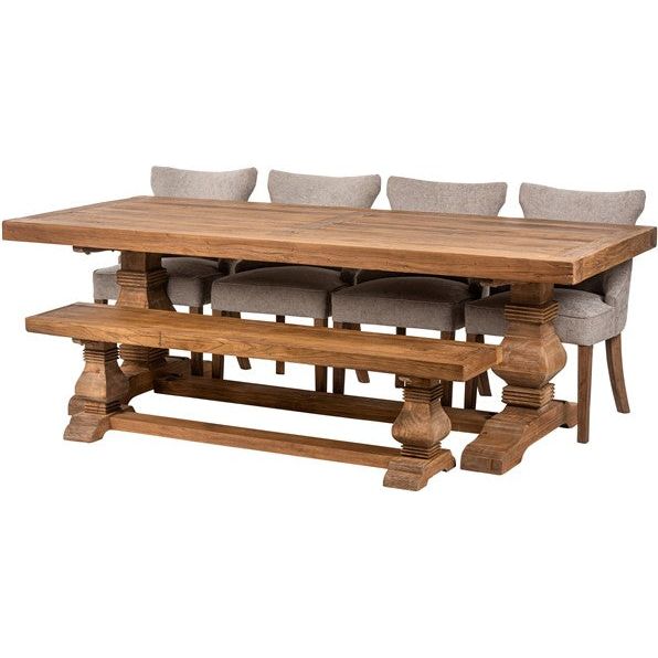 Dim Gray Château Belle Dining Table Reclaimed Elm - CBT08
