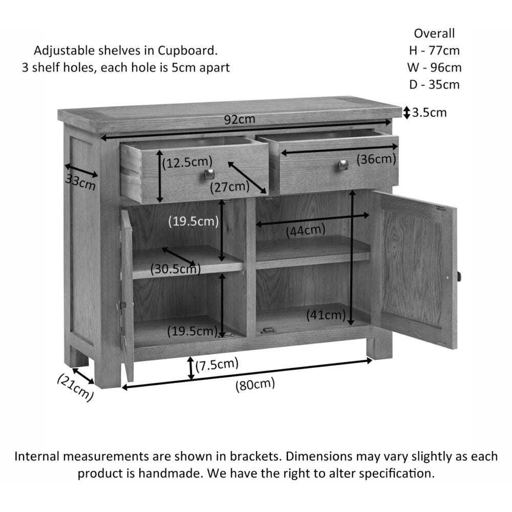Dapper Natural Oak - 2 Door, 2 Drawer Sideboard - DOR051 - 247 Furniture