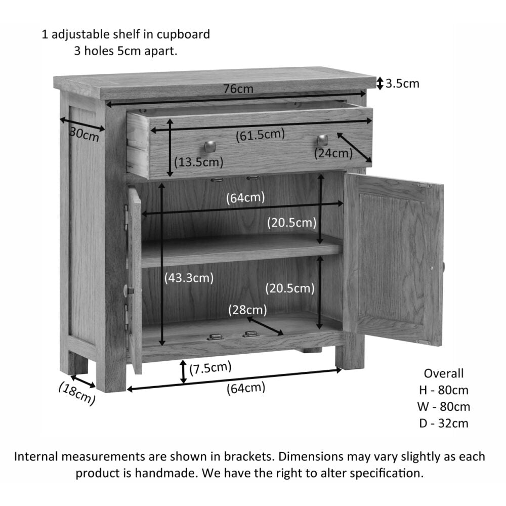 Dapper Natural Oak - Small Sideboard - DOR050 - 247 Furniture