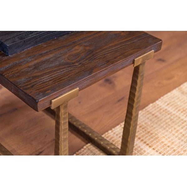 Sienna Divine Side/Lamp Table Reclaimed Pine & Painted Iron - DVT35