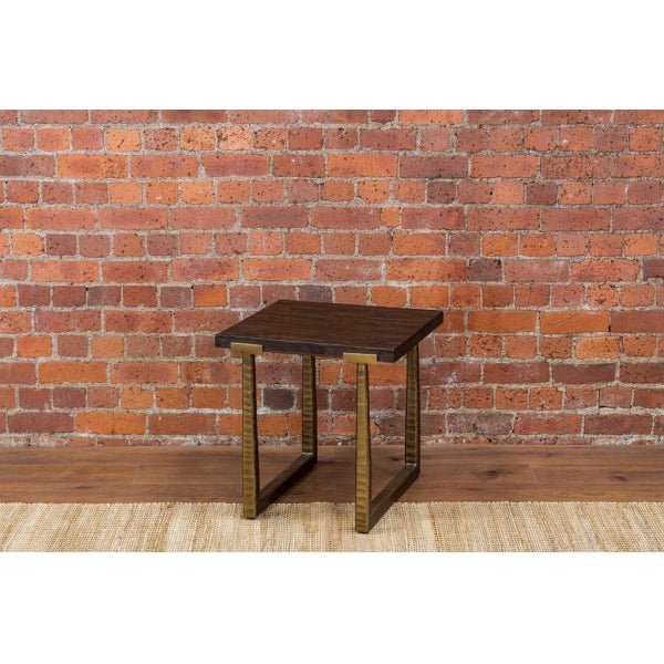 Sienna Divine Side/Lamp Table Reclaimed Pine & Painted Iron - DVT35