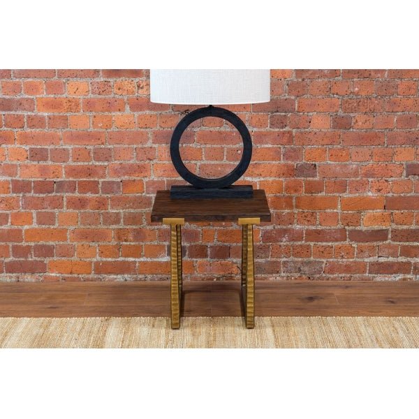 Sienna Divine Side/Lamp Table Reclaimed Pine & Painted Iron - DVT35