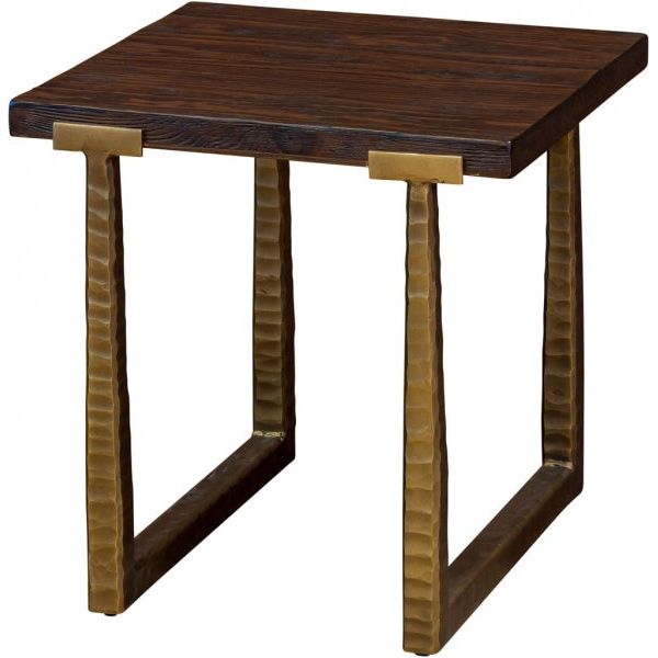 Dark Slate Gray Divine Side/Lamp Table Reclaimed Pine & Painted Iron - DVT35