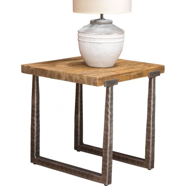Light Gray Evita Side/Lamp Table Reclaimed Elm - EVT35