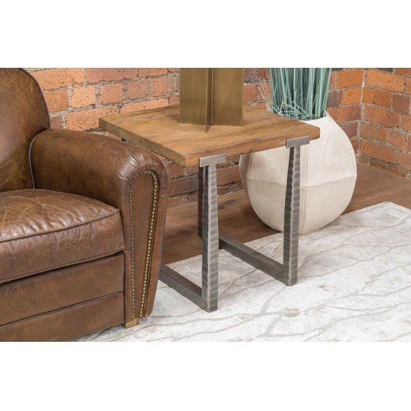 Dim Gray Evita Side/Lamp Table Reclaimed Elm - EVT35