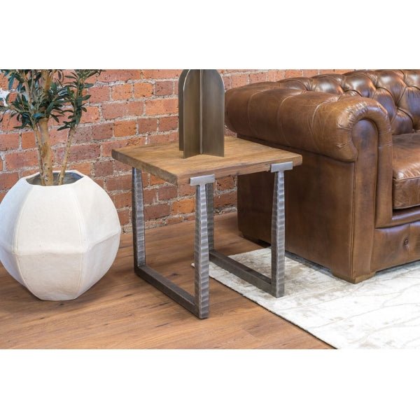 Dim Gray Evita Side/Lamp Table Reclaimed Elm - EVT35