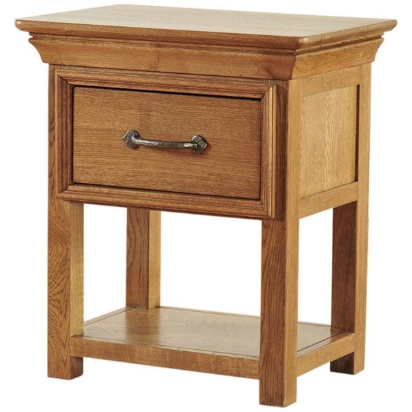 Sienna French Retreat 1 Drawer Knightstand/Bedside - Oak - FRBS1