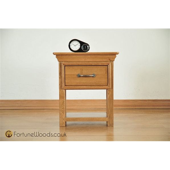 Light Gray French Retreat 1 Drawer Knightstand/Bedside - Oak - FRBS1