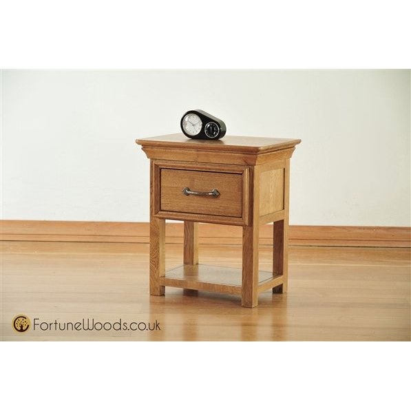 Light Gray French Retreat 1 Drawer Knightstand/Bedside - Oak - FRBS1