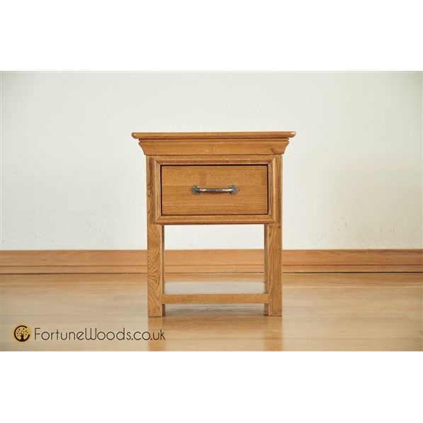 Light Gray French Retreat 1 Drawer Knightstand/Bedside - Oak - FRBS1