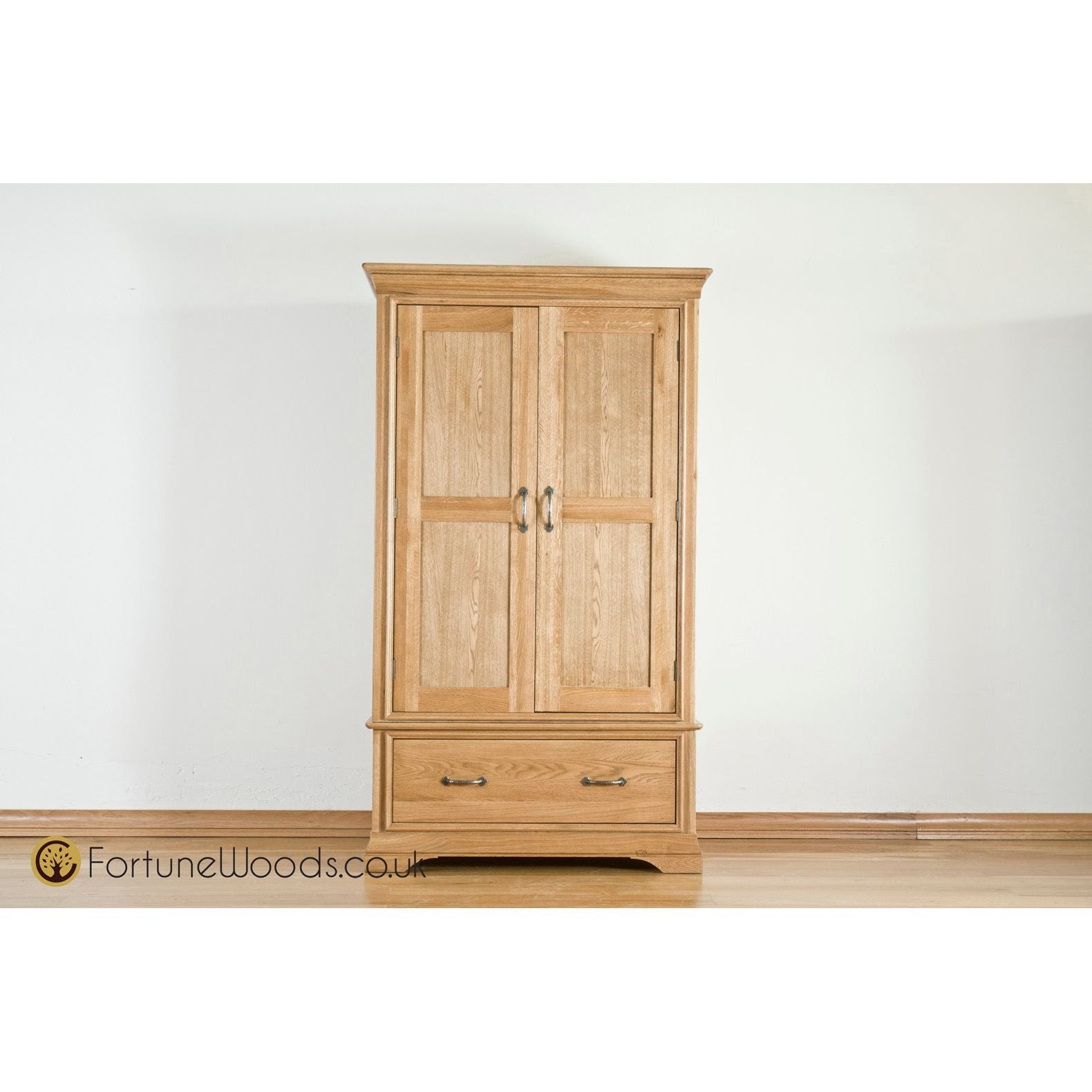 Light Gray French Retreat 1 Drawer Wardrobe - Oak - FRW2