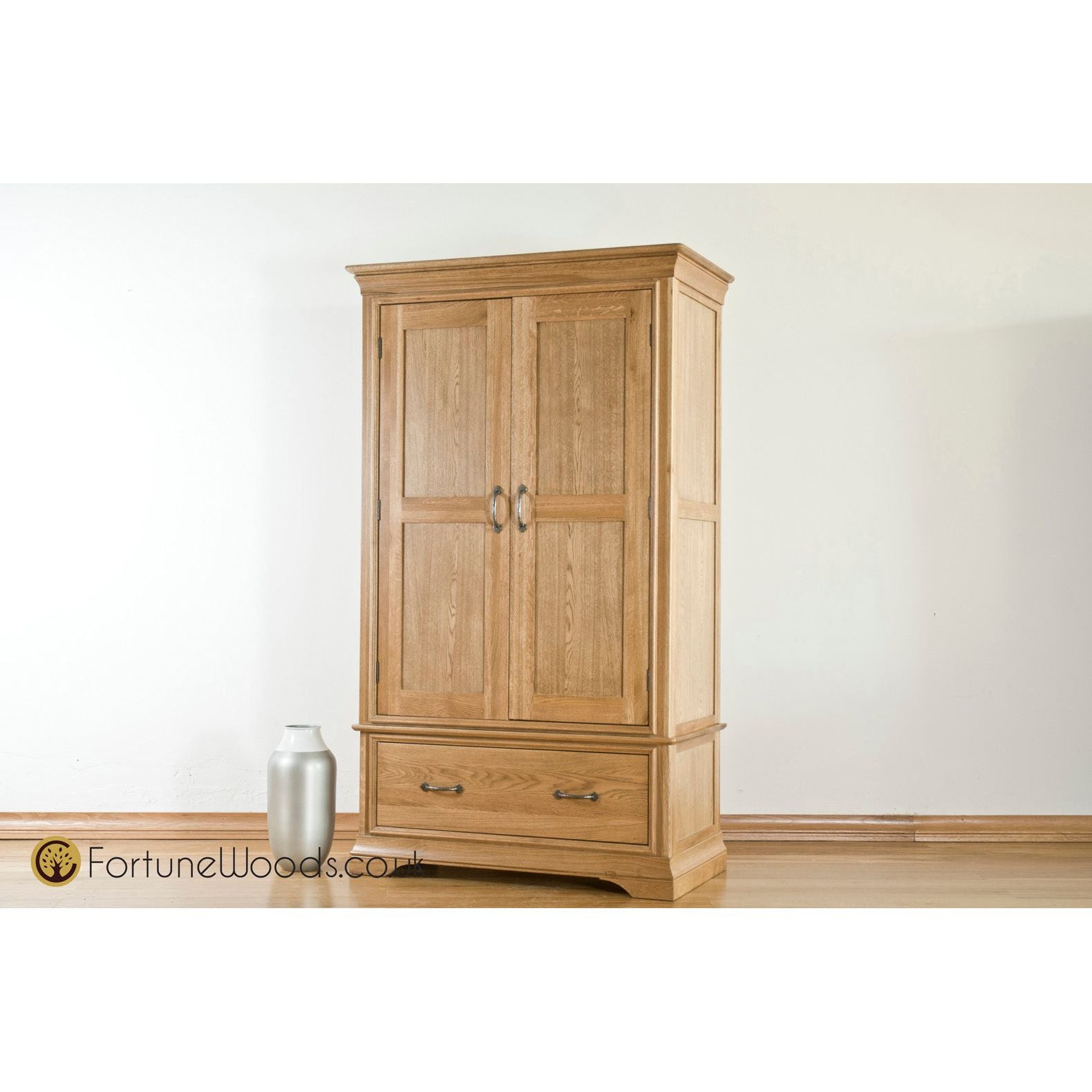 Antique White French Retreat 1 Drawer Wardrobe - Oak - FRW2