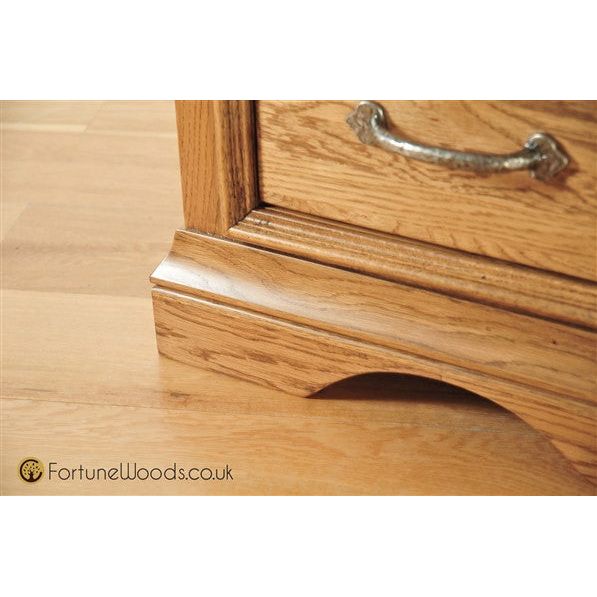 Dark Khaki French Retreat 2 Drawer Bedside - Oak - FRBS2