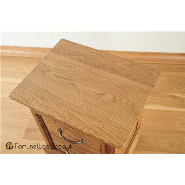 Dark Khaki French Retreat 2 Drawer Bedside - Oak - FRBS2