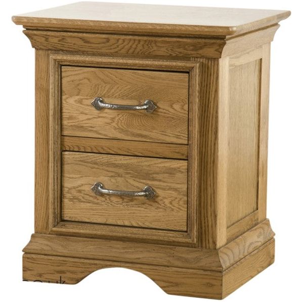 Sienna French Retreat 2 Drawer Bedside - Oak - FRBS2
