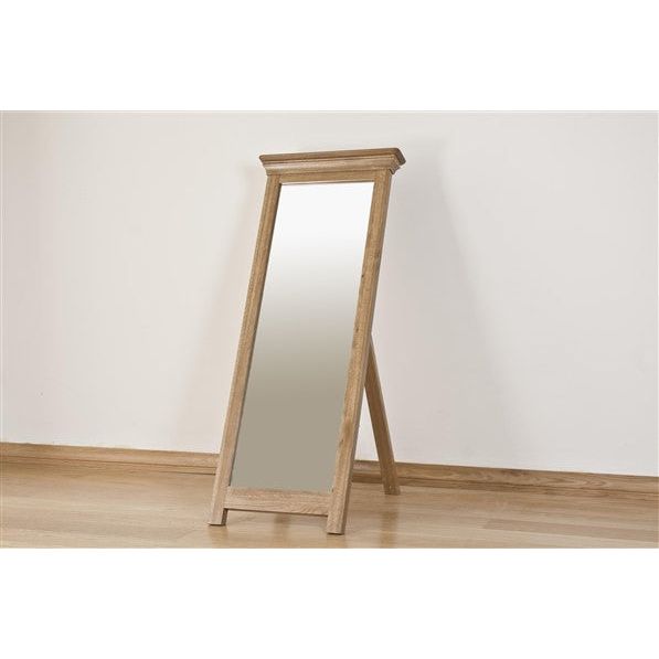 Light Gray French Retreat Cheval Mirror - Oak - FRCM1