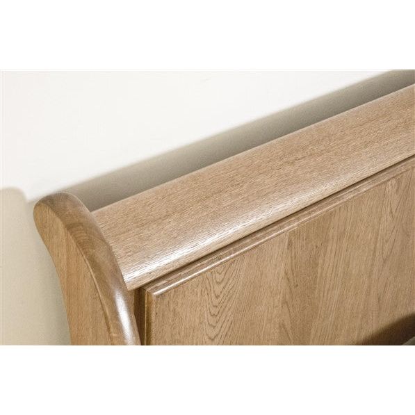 Rosy Brown French Retreat Sleigh Bed - Oak - Free Delivery