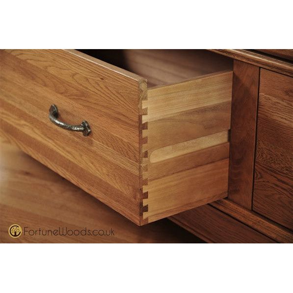 Sienna French Retreat Triple Wardrobe with Drawers - Oak - FRW3