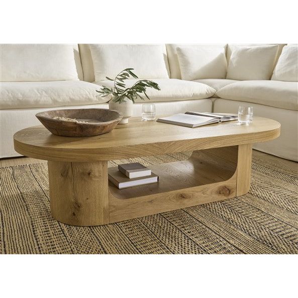 Inocca Cracked Oak Oval Coffee Table - INT18 - 247 Furniture