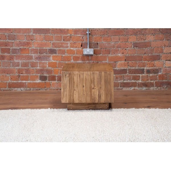 Dim Gray Living Chic Reclaimed Elm Square Lamp/Side Table - LCT35