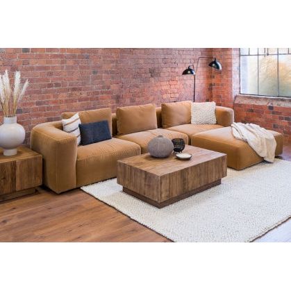 Dim Gray Living Chic Reclaimed Elm Square Lamp/Side Table - LCT35