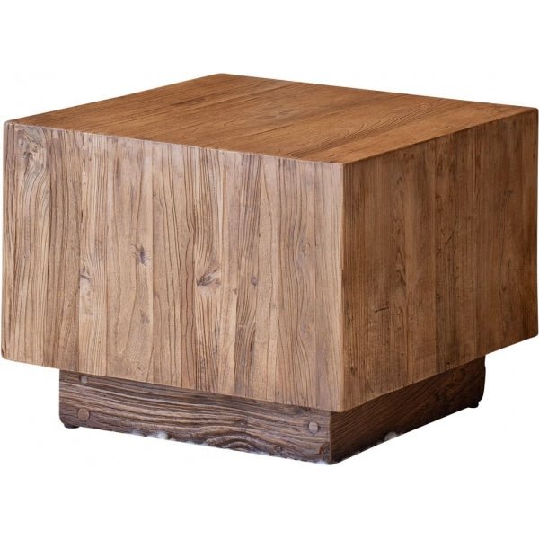 Dim Gray Living Chic Reclaimed Elm Square Lamp/Side Table - LCT35