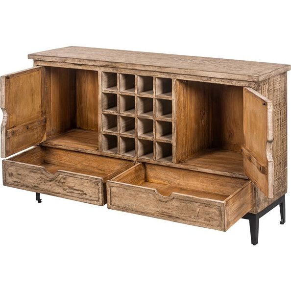 Sienna Manhattan Reclaimed Pine Large Sideboard with Winerack - MHS45
