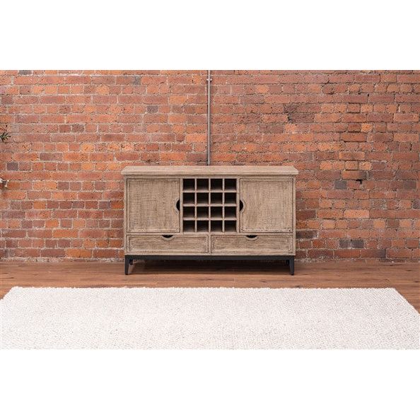 Rosy Brown Manhattan Reclaimed Pine Large Sideboard with Winerack - MHS45
