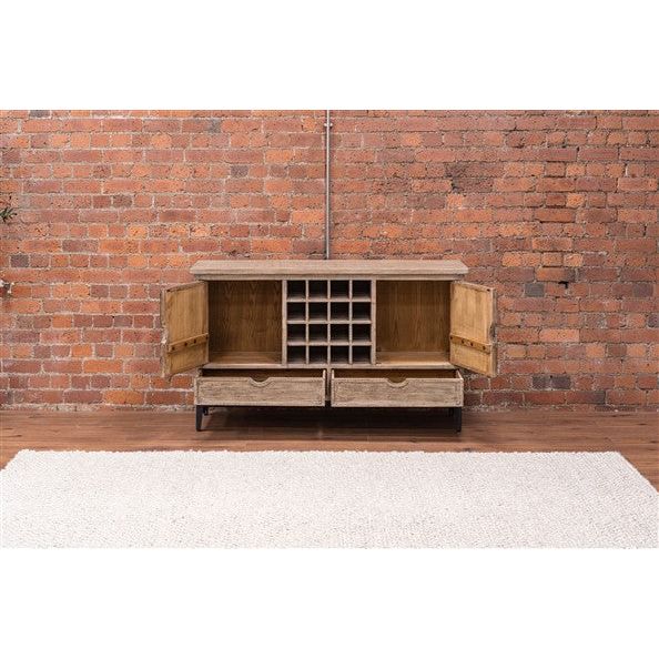 Rosy Brown Manhattan Reclaimed Pine Large Sideboard with Winerack - MHS45