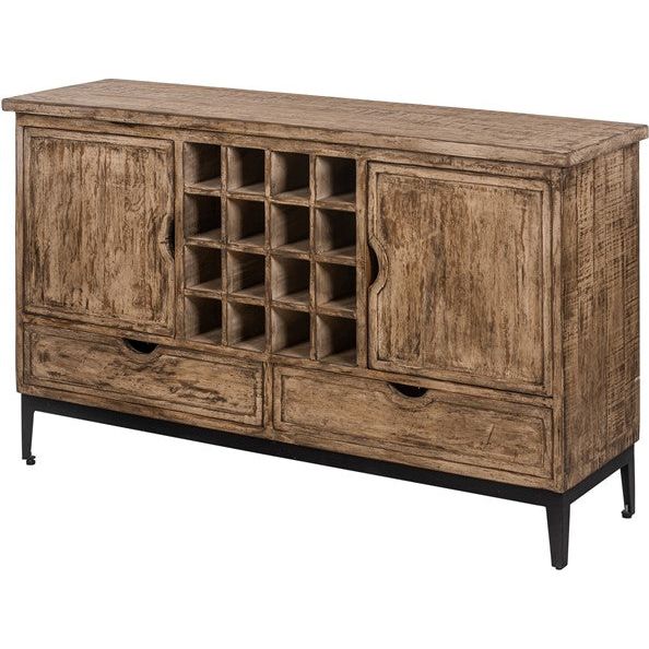 Dim Gray Manhattan Reclaimed Pine Large Sideboard with Winerack - MHS45