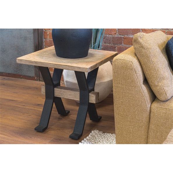 Dim Gray Manhattan Reclaimed Pine Side/Lamp Table - MHT35