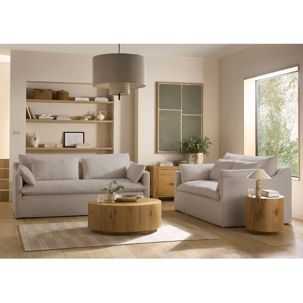 Rosy Brown Original Grandeur Round Oak Lamp / Side Table - OGT35