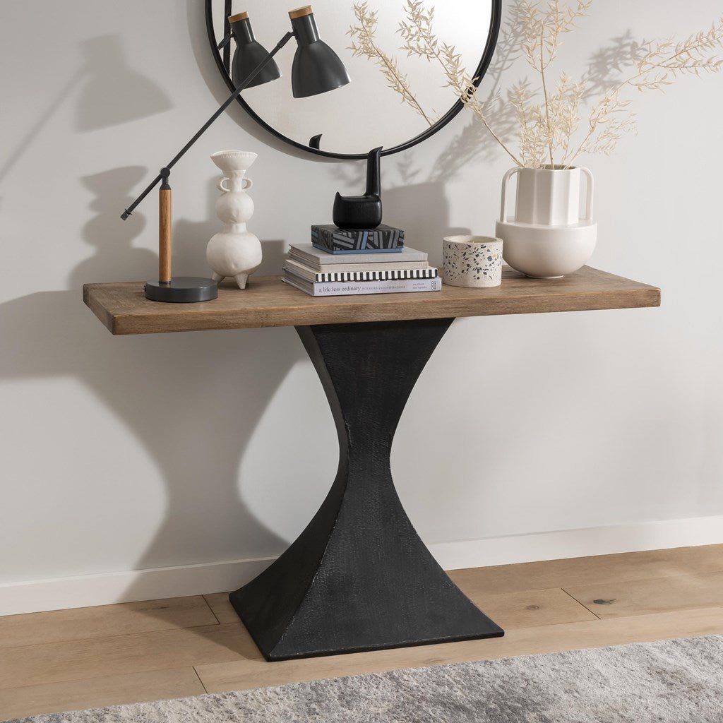 Gray Timeless Bend Reclaimed Pine Console/Hall Table - TBT20