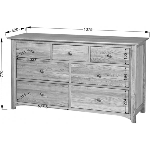 Dark Gray Tranter Origins Oak 3 Over 4 Chest - TNC90