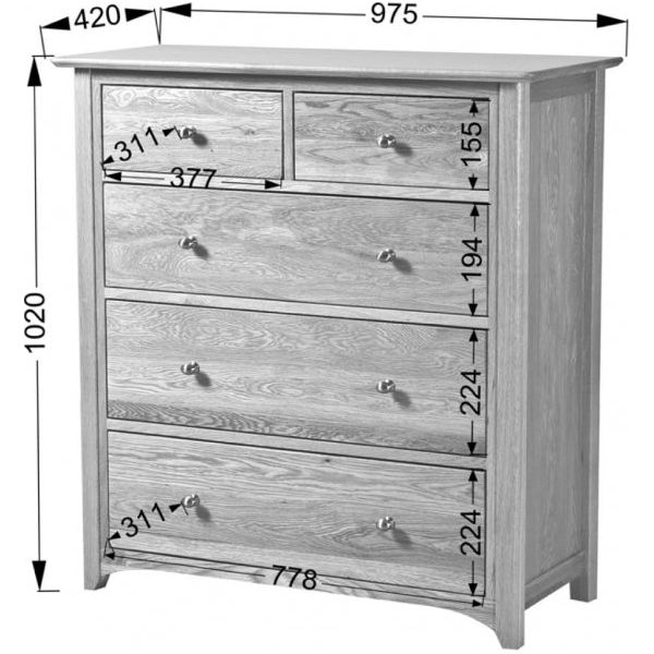 Gray Tranter Origins Oak 3+2 Chest - TNC70