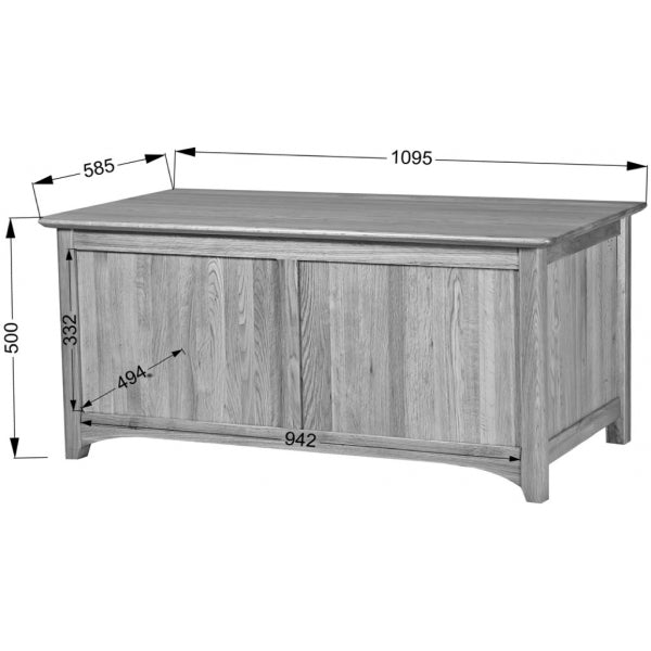 Dark Gray Tranter Origins Oak Blanket Box - TNB90