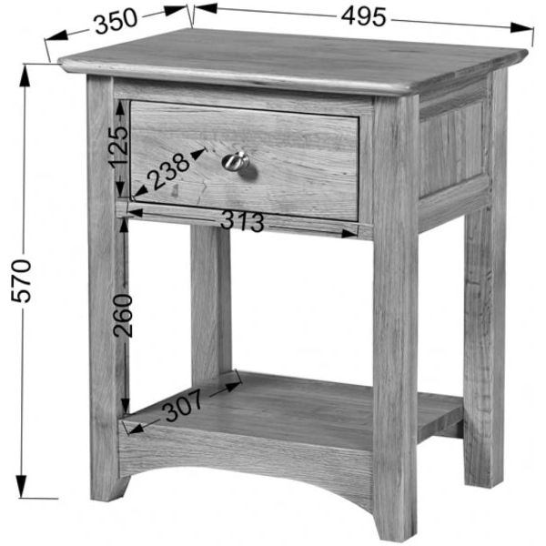 Light Slate Gray Tranter Origins Oak Nightstand - TNB25