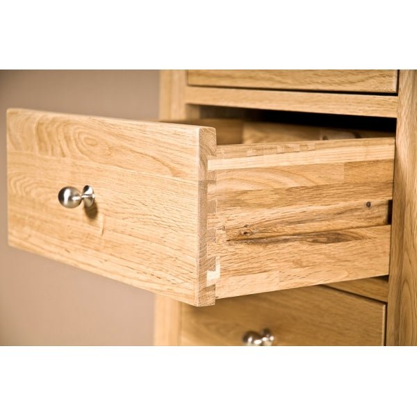 Tan Tranter Origins Oak5 Drawer Wellington Chest - TNB50